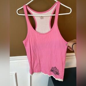 Juicy Couture Women’s Vintage Pink Cotton Tank Top Size Large Yoga Athleisure